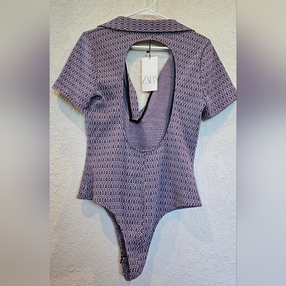 Zara XL Purple Collared BodySuit - Picture 2 of 2